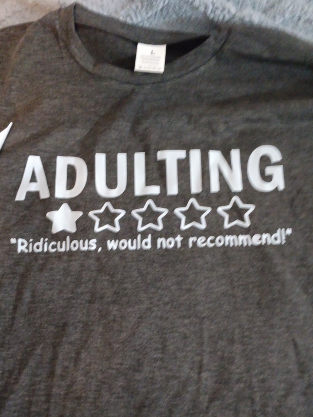 Adulting Graphic Short Sleeve Tee - Dark Gray